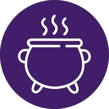 Witch cauldron round graphic icon illustration Иллюстрация