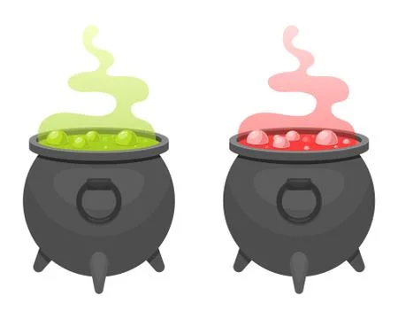 Witch cauldron vector design illustration isolated on white background Stock Illustration