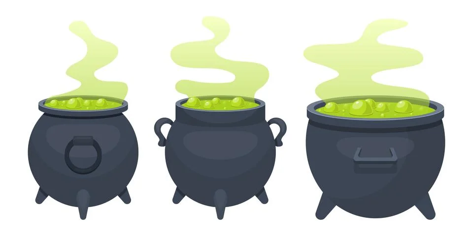 Witch cauldron vector design illustration isolated on white background Illustrazione stock