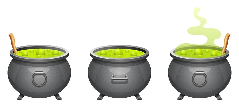 Witch cauldron vector design illustration isolated on white background Stock Illustration