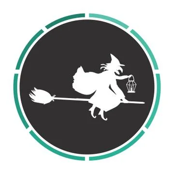 Witch computer symbol Stock Illustration
