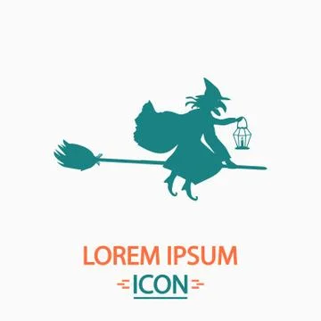 Witch computer symbol Stock Illustration