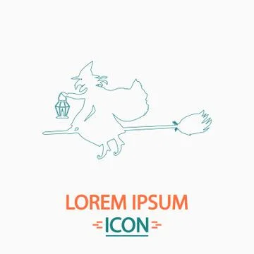 Witch computer symbol Stock Illustration