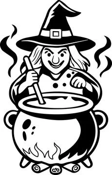 Witch Cooking Potion Cauldron Halloween Icon Иллюстрация