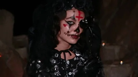 In a witch costume Stock Footage 141393189