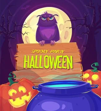 Witch crafting pot Stock Illustration