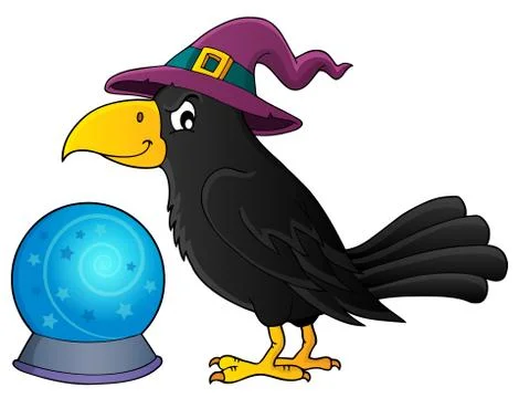 Witch crow theme image - eps10 vector illustration. Stock Illustration