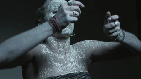 Witch dance face closeup. Stock Footage 133558833