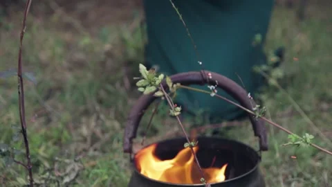The witch is engaged in black magic i Stock Footage 140571300