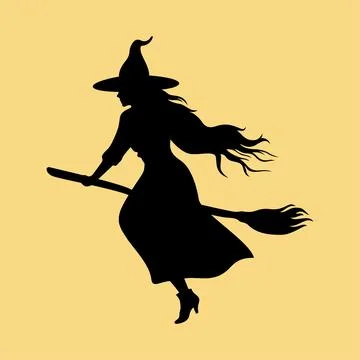 Witch flying on a broom vector illustration Illustrazione stock