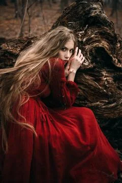 Witch in forest Stock Photos