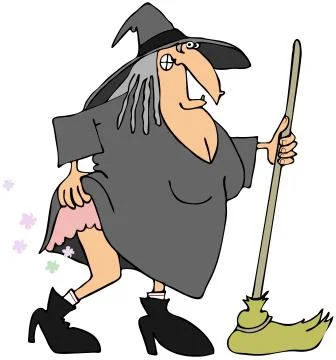 Witch with gas Stock Illustration