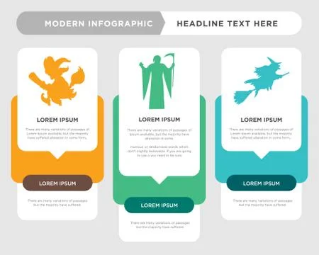 Witch, grim reaper, witch infographic Stock Illustration