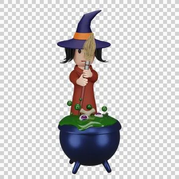 Witch with halloween concept Stock Illustration