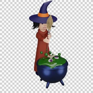Witch with halloween concept Stock Illustration