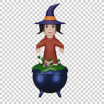 Witch with halloween concept Stock Illustration