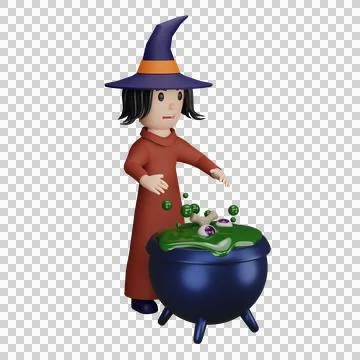 Witch with halloween concept Stock-Illustration