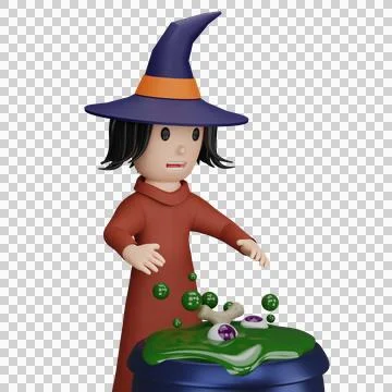 Witch with halloween concept Stock Illustration