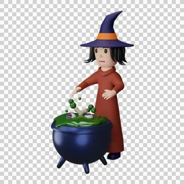 Witch with halloween concept Stock Illustration