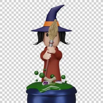 Witch with halloween concept Stock Illustration