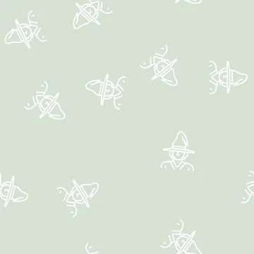 Witch halloween line seamless pattern Stock Illustration