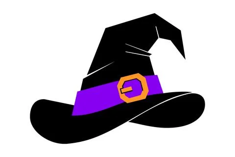 Witch hat bends for Halloween posters and seasonal graphics Stock Illustration