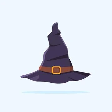 Witch hat with buckle on white background. Stock Illustration