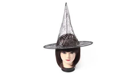 Witch hat. Cap on a white background. Witchcraft and magic. 스톡 사진