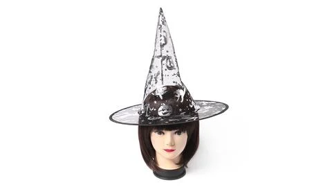 Witch hat. Cap on a white background. Witchcraft and magic. Stock Photos