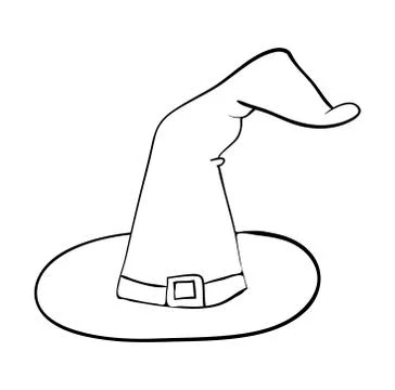 Witch hat cartoon silhouette vector symbol icon design. Beautiful illustratio Stock Illustration