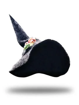 Witch hat close up. on a white background. isolated. halloween concept Stock Photos