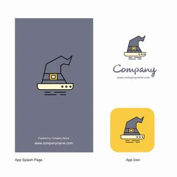 Witch hat Company Logo App Icon and Splash Page Design. Creative Business App 스톡 일러스트