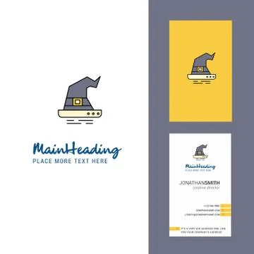 Witch hat Creative Logo and business card. vertical Design Vector Illustrazione stock