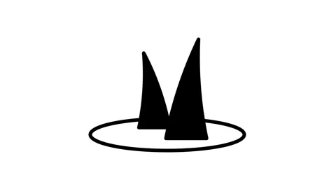 Witch Hat Crown Silhouette Icon Stock Footage 340297132