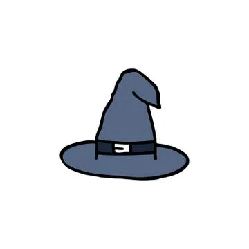 Witch hat doodle icon, vector illustration Stock Illustration