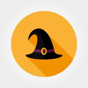 Witch hat. Flat icon Stock Illustration