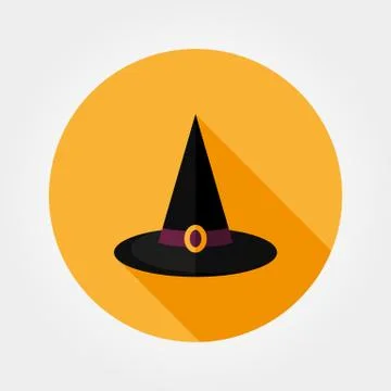 Witch hat. Flat icon Stock Illustration