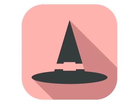 Witch hat flat icon with shadow. Wizard cap. Halloween, October 31st. Vector  Stock-Illustration
