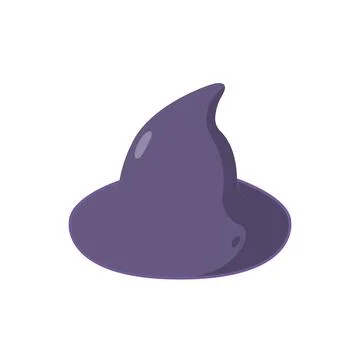 Witch Hat Flat Illustration. Clean Icon Design Element on Isolated White Ba.. Stock Illustration