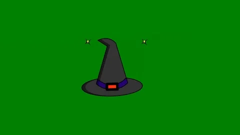 Witch hat green background green screen animated chromakey background figure Stock Footage 314067044