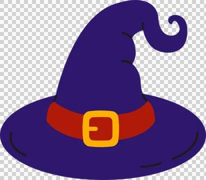 Witch hat, Halloween design, flat illustration Stock Illustration