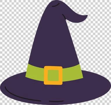 Witch hat, Halloween design, flat illustration Stock-Illustration