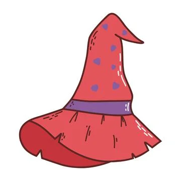 Witch hat. Halloween element. Trick or treat concept. Vector illustration in  Stock Illustration