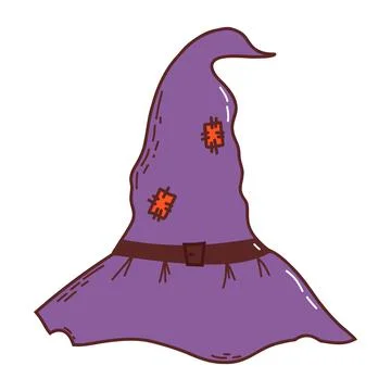 Witch hat. Halloween element. Trick or treat concept. Vector illustration in  Stock Illustration