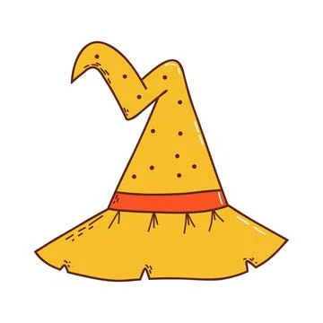 Witch hat. Halloween element. Trick or treat concept. Vector illustration in  Stock Illustration