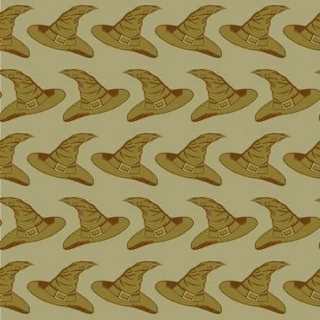 Witch hat halloween pattern Stock Illustration