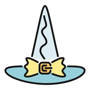 Witch hat icon representing magic and halloween costume Stock Illustration