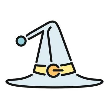Witch hat icon representing magic and wizardry Stock Illustration