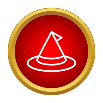 Witch hat icon representing magic and halloween costume Illustration