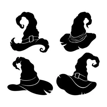 Witch hat icons set Stock-Illustration